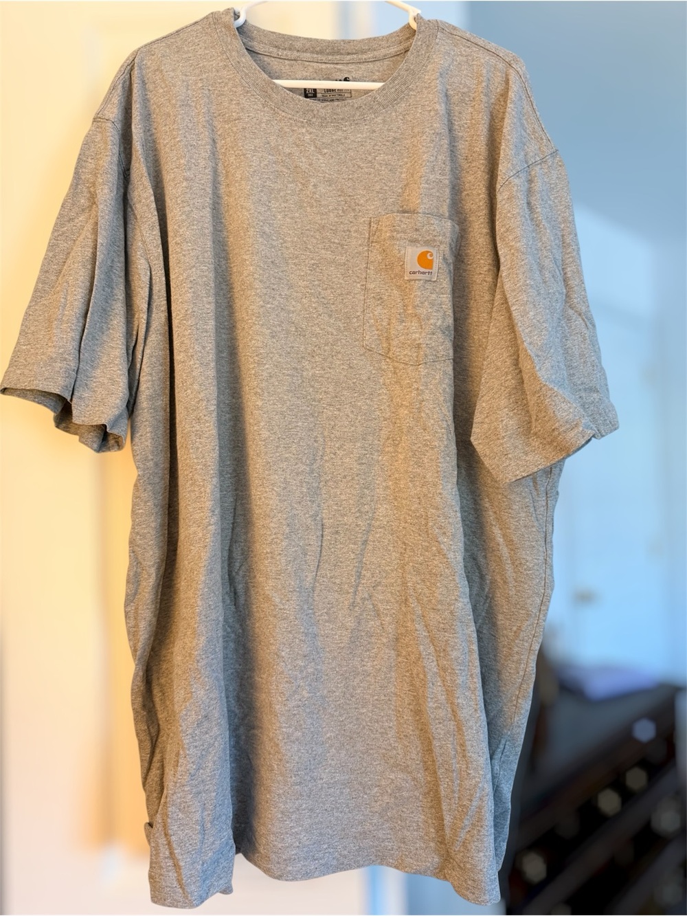 Carhartt Gray Short-Sleeve Pocket Tee with Logo Patch